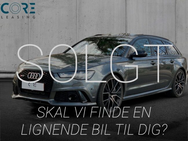 Gul Audi RS6 TFSi performance Avant quattro Tiptr. fra 2016 parkeret foran en betonmur. CORE Leasing A/S er eksperter i Audi leasing.