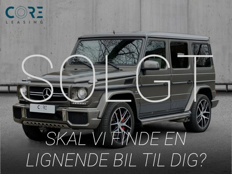 Gråmetal Mercedes G63 AMG aut. fra 2017 parkeret foran en betonmur. CORE Leasing A/S er eksperter i Mercedes leasing.