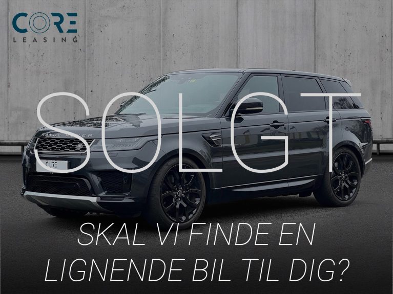 Gråmetal Land Rover Range Rover Sport SDV6 HSE aut. fra 2018 parkeret foran en betonmur. CORE Leasing A/S er eksperter i Land Rover leasing.